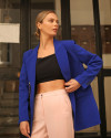 Milena Saks Blue Blazer Jacket